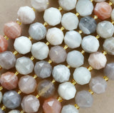 Mix Moonstone (Rondelle)(Triangle-Faceted)(10x8mm)(15.5"Strand)