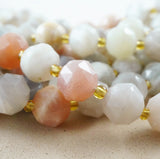 Mix Moonstone (Rondelle)(Triangle-Faceted)(10x8mm)(15.5"Strand)
