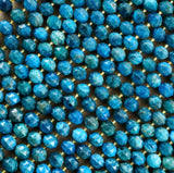Blue Apatite (Rondelle)(Triangle-Faceted)(10x8mm)(15.5"Strand)