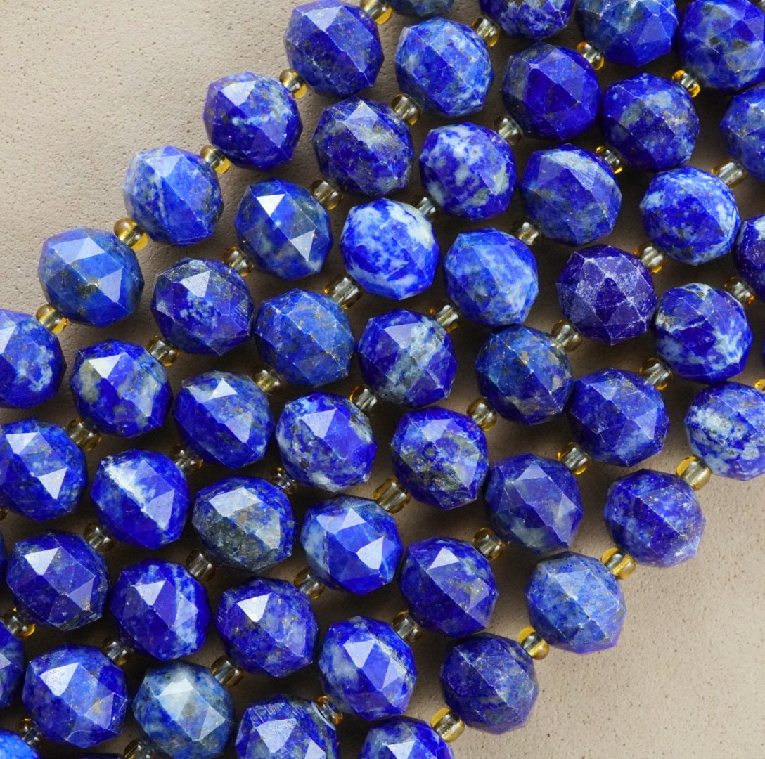 Lapis Lazuli (Rondelle)(Triangle-Faceted)(10x8mm)(15.5"Strand)