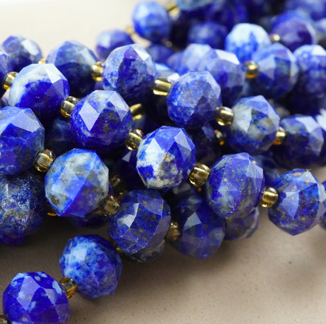 Lapis Lazuli (Rondelle)(Triangle-Faceted)(10x8mm)(15.5"Strand)