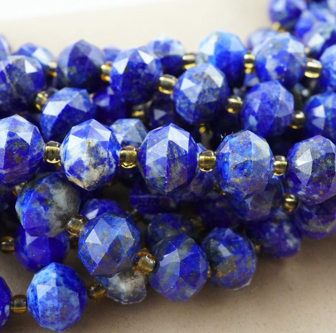 Lapis Lazuli (Rondelle)(Triangle-Faceted)(10x8mm)(15.5"Strand)