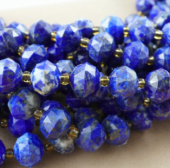 Lapis Lazuli (Rondelle)(Triangle-Faceted)(10x8mm)(15.5