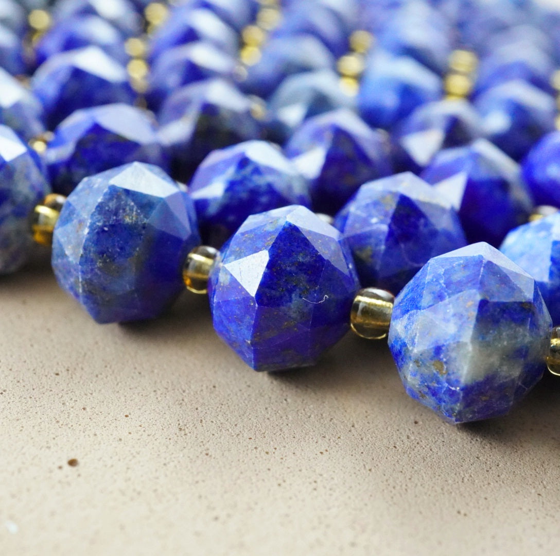 Lapis Lazuli (Rondelle)(Triangle-Faceted)(10x8mm)(15.5"Strand)