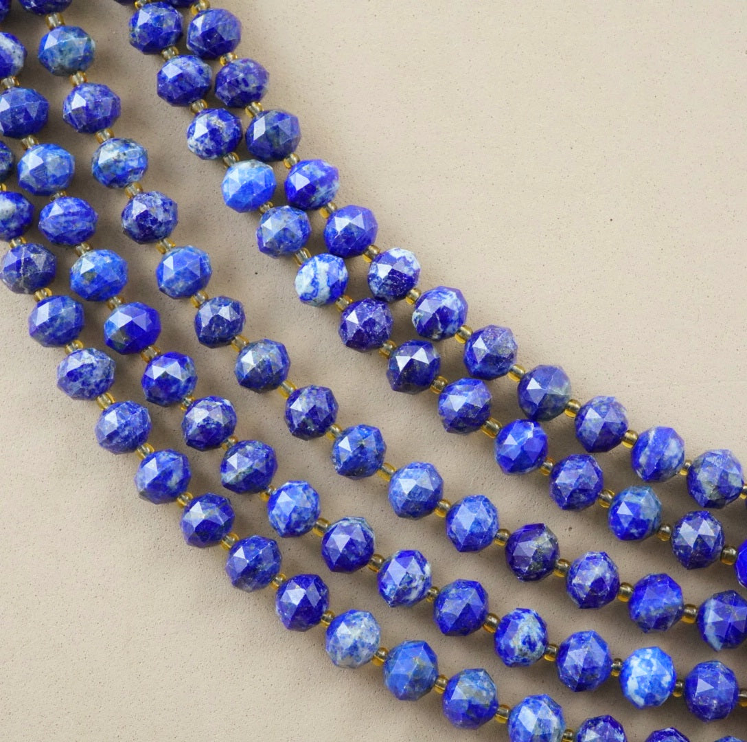 Lapis Lazuli (Rondelle)(Triangle-Faceted)(10x8mm)(15.5"Strand)