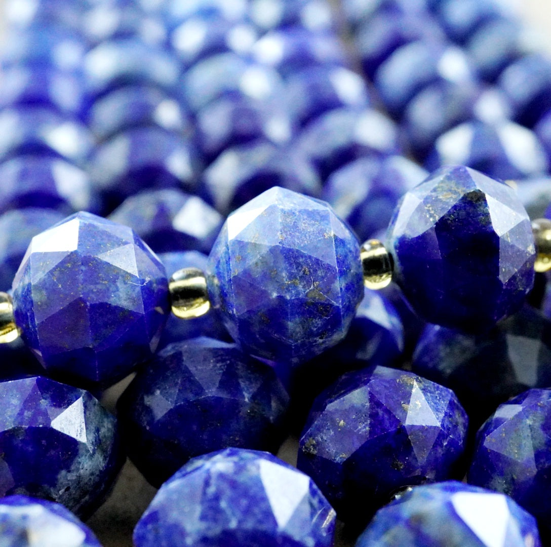 Lapis Lazuli (Rondelle)(Triangle-Faceted)(10x8mm)(15.5"Strand)