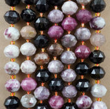 Watermelon Tourmaline (Rondelle)(Triangle-Faceted)(10x8mm)(15.5"Strand)