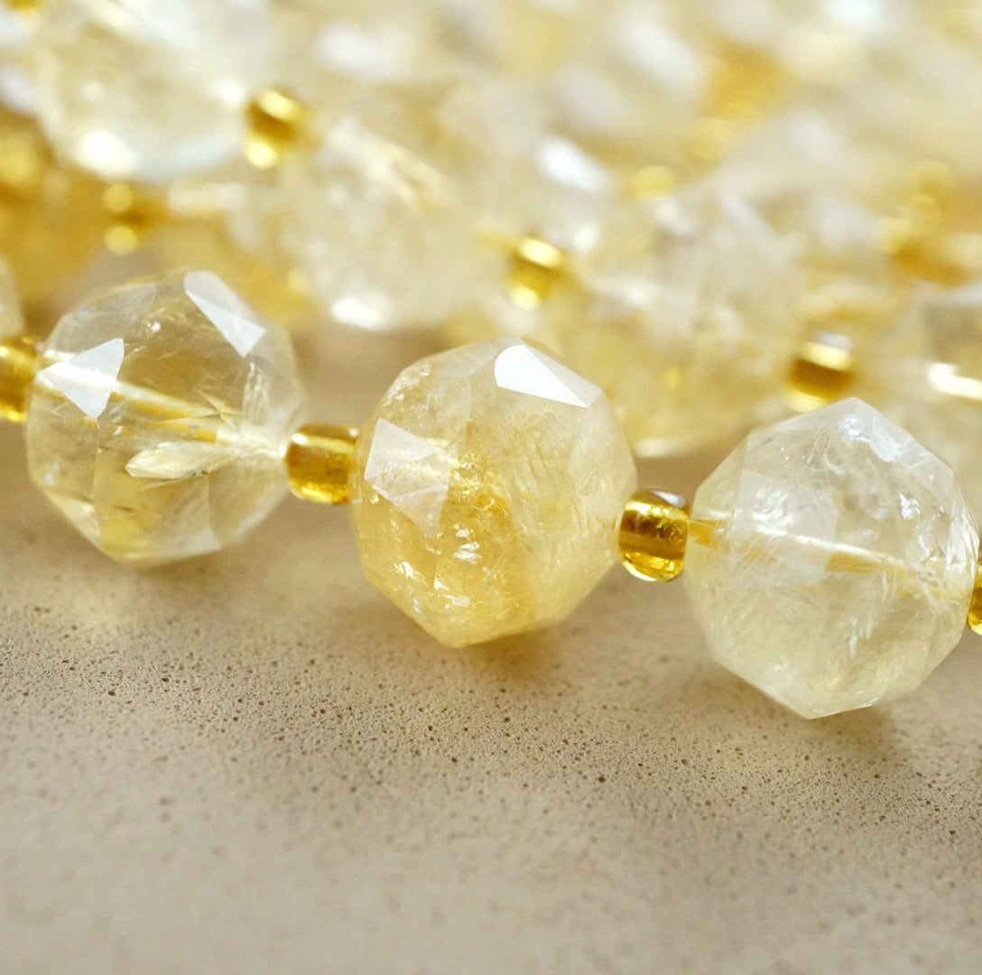 Citrine (Rondelle)(Triangle-Faceted)(10x8mm)(15.5"Strand)