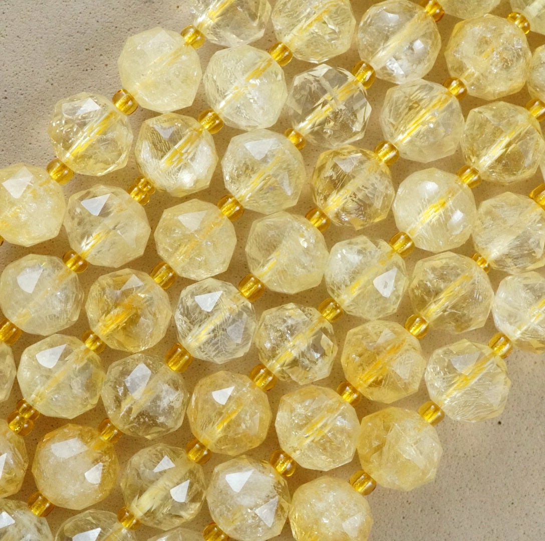 Citrine (Rondelle)(Triangle-Faceted)(10x8mm)(15.5"Strand)