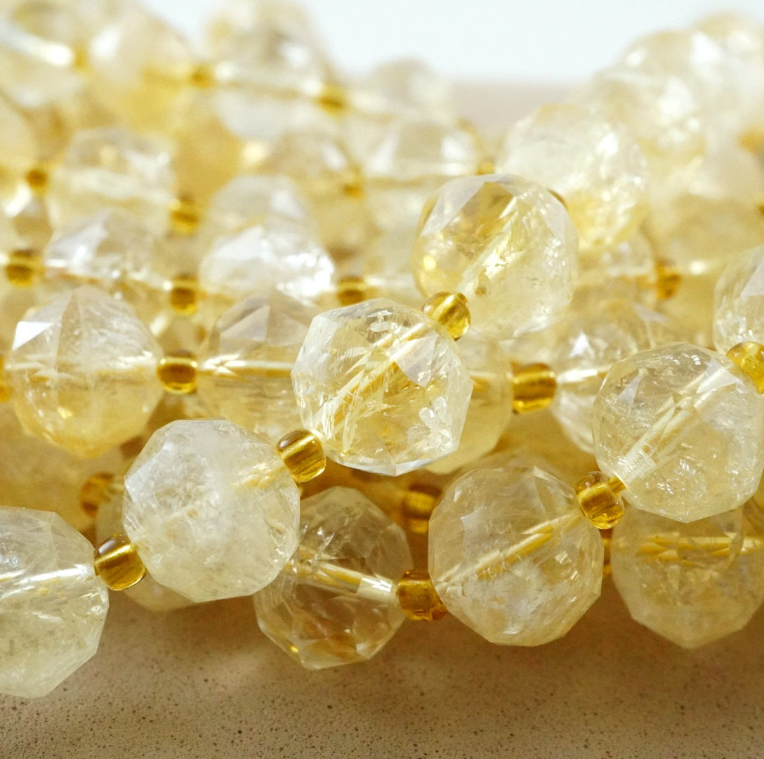 Citrine (Rondelle)(Triangle-Faceted)(10x8mm)(15.5"Strand)