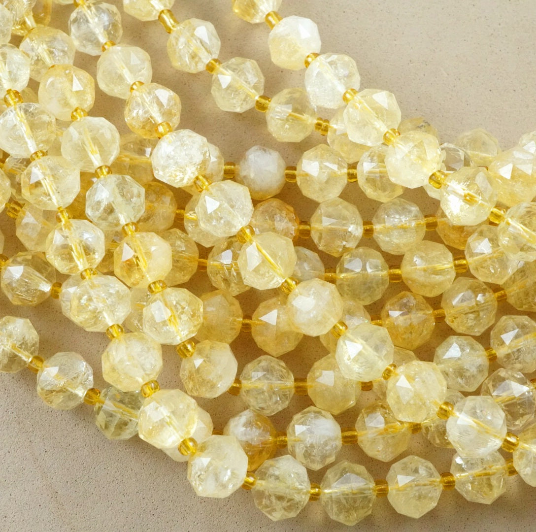 Citrine (Rondelle)(Triangle-Faceted)(10x8mm)(15.5"Strand)