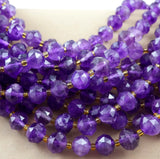 Amethyst (Rondelle)(Triangle-Faceted)(10x8mm)(15.5"Strand)