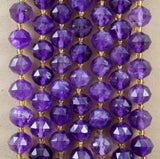 Amethyst (Rondelle)(Triangle-Faceted)(10x8mm)(15.5"Strand)