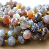 Botswana Agate (Rondelle)(Triangle-Faceted)(10x8mm)(15.5"Strand)
