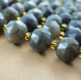 Labradorite (Rondelle)(Triangle-Faceted)(10x8mm)(15.5"Strand)