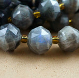 Labradorite (Rondelle)(Triangle-Faceted)(10x8mm)(15.5"Strand)