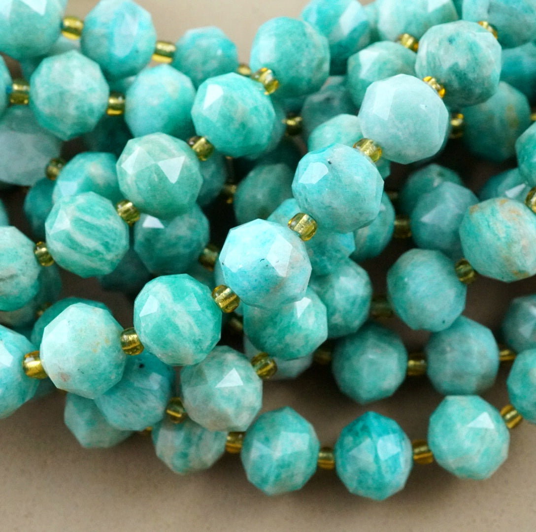 Amazonite (Rondelle)(Triangle-Faceted)(10x8mm)(15.5"Strand)