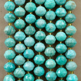 Amazonite (Rondelle)(Triangle-Faceted)(10x8mm)(15.5"Strand)