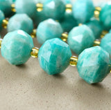 Amazonite (Rondelle)(Triangle-Faceted)(10x8mm)(15.5"Strand)