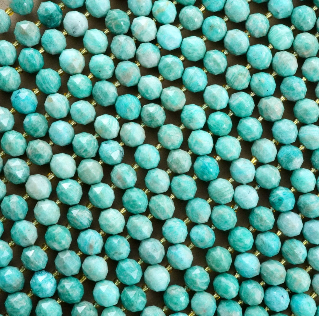 Amazonite (Rondelle)(Triangle-Faceted)(10x8mm)(15.5"Strand)