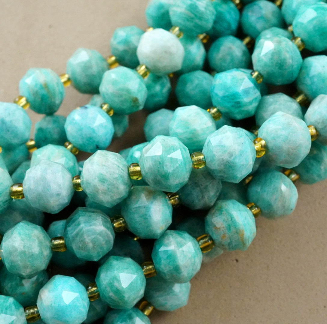 Amazonite (Rondelle)(Triangle-Faceted)(10x8mm)(15.5"Strand)