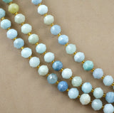 Aquamarine (Rondelle)(Triangle-Faceted)(10x8mm)(15.5"Strand)