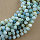 Aquamarine (Rondelle)(Triangle-Faceted)(10x8mm)(15.5"Strand)