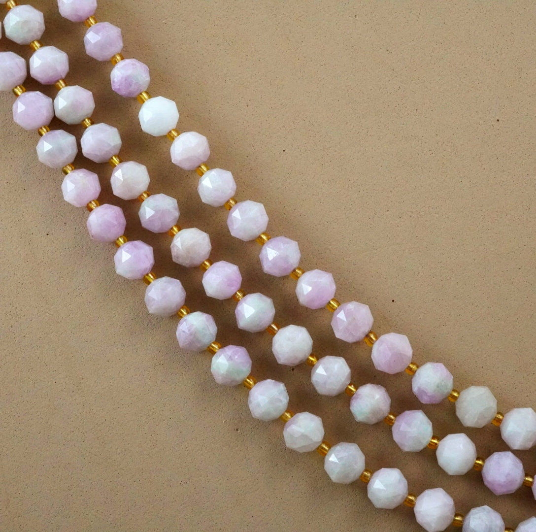 Kunzite (Rondelle)(Triangle-Faceted)(10x8mm)(15.5"Strand)