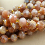 Peach Moonstone (Rondelle)(Triangle-Faceted)(10x8mm)(15.5"Strand)