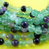 Rainbow Fluorite (Round)(Faceted)(4mm)(6mm)(8mm)(10mm)(16"Strand)