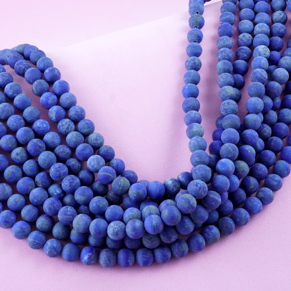 Lapis Lazuli (Round)(Matte)(4mm)(6mm)(8mm)(10mm)(16"Strand)