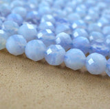 Blue Lace Agate (Round)(Faceted)(5mm)(16"Strand)