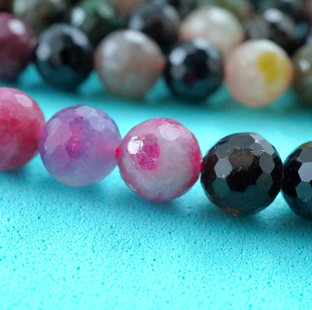 Watermelon Tourmaline (Round)(Faceted)(6mm)(16"Strand)