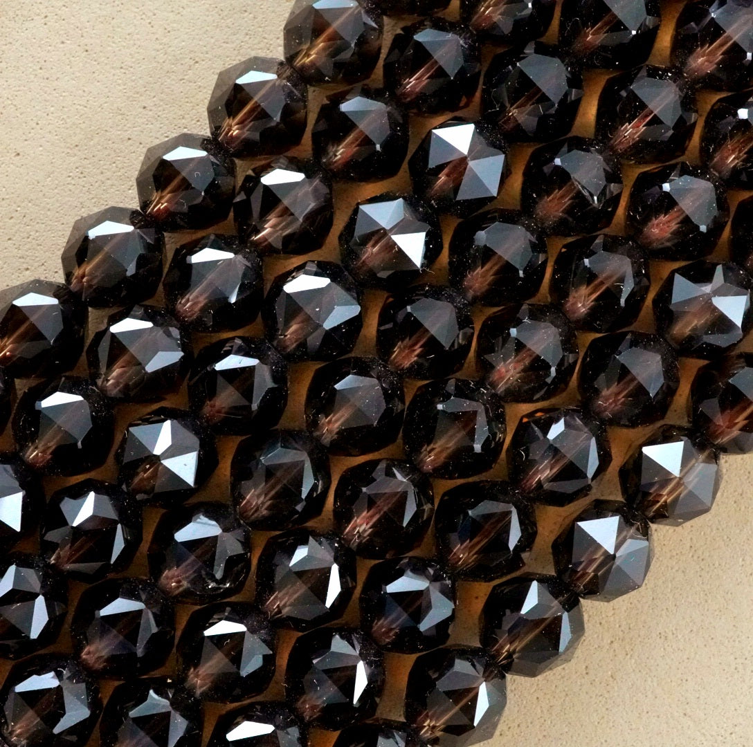 Smoky Quartz (Round)(Premium)(Faceted)(6mm)(8mm)(10mm)(12mm)(14mm)(16"Strand)