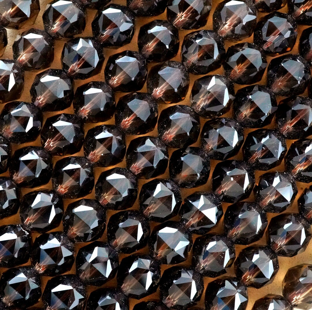 Smoky Quartz (Round)(Premium)(Faceted)(6mm)(8mm)(10mm)(12mm)(14mm)(16"Strand)