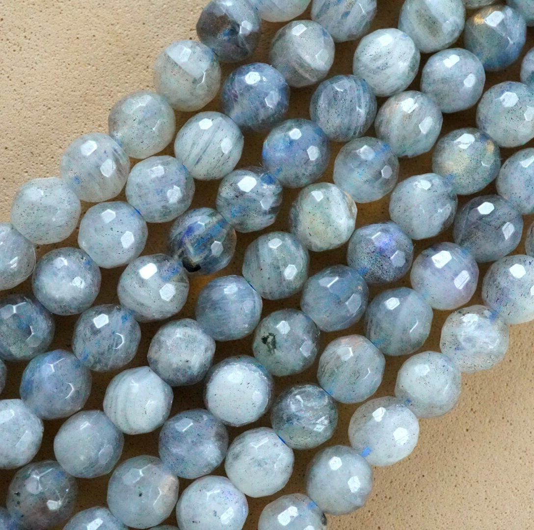 Labradorite (Round)(Faceted)(6mm)(16"Strand)