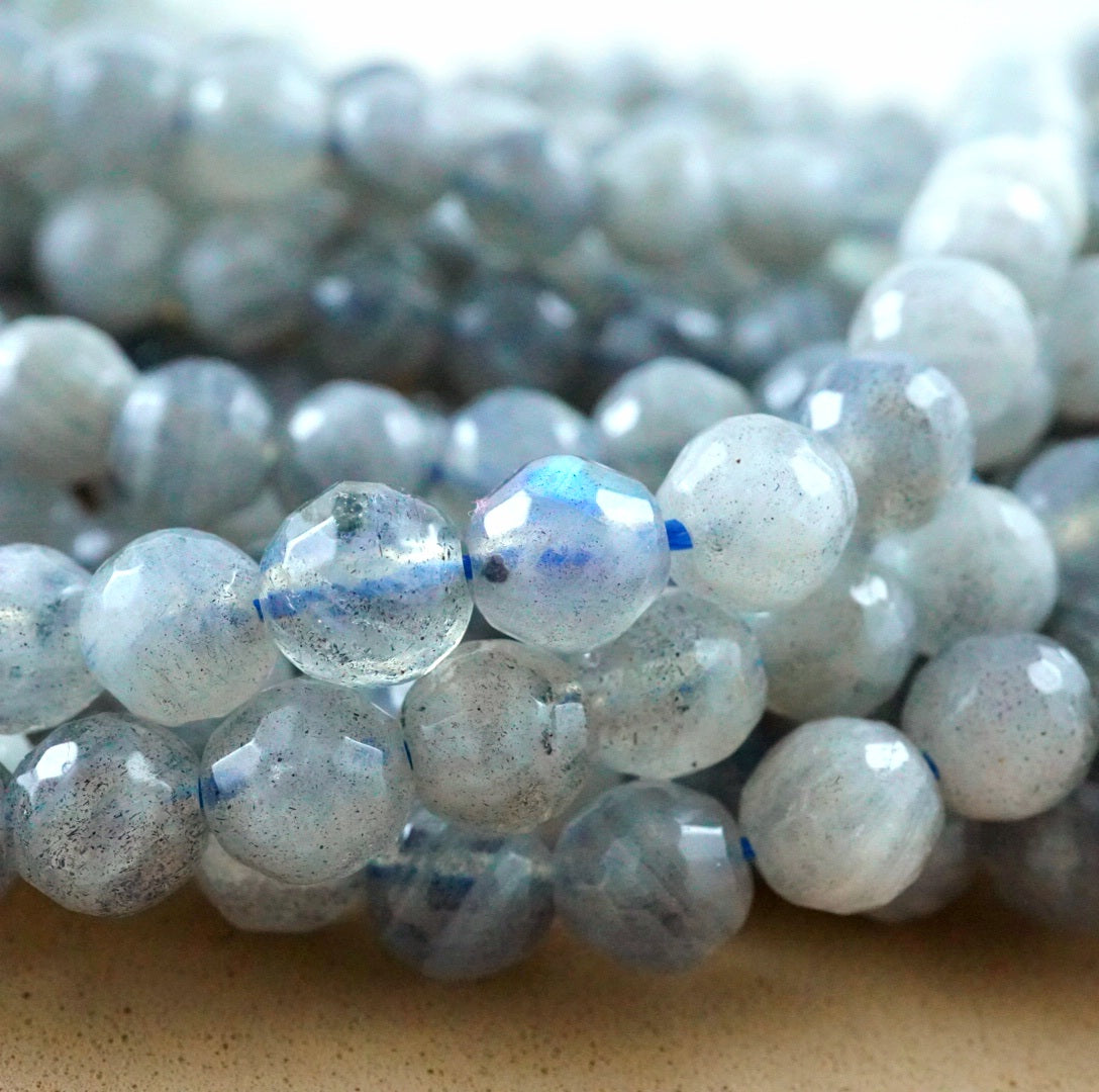 Labradorite (Round)(Faceted)(6mm)(16"Strand)