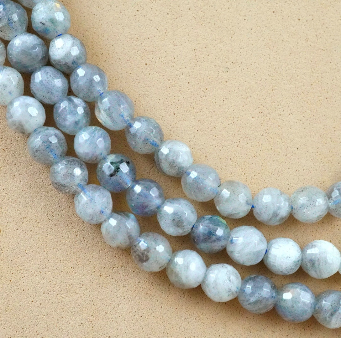 Labradorite (Round)(Faceted)(6mm)(16"Strand)