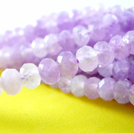 Lavender Amethyst (Rondelle)(Faceted)(6x4mm)(15.5"Strand)