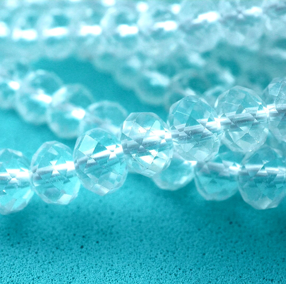 Quartz (Rondelle)(Faceted)(6x4mm)(15.5"Strand)