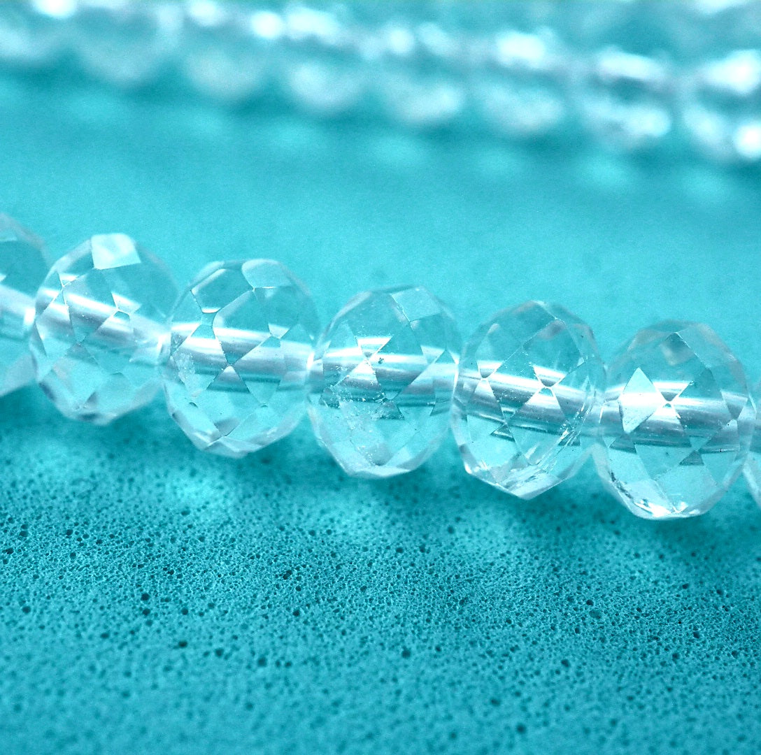 Quartz (Rondelle)(Faceted)(6x4mm)(15.5"Strand)