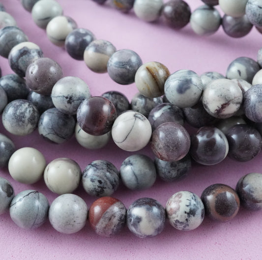 Porcelain Jasper (Round)(Smooth)(4mm)(6mm)(8mm)(10mm)(16"Strand)