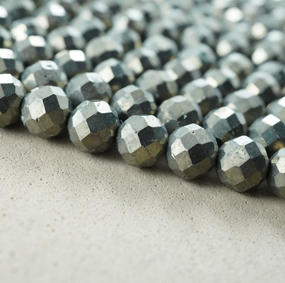 Pyrite (Rondelle)(Faceted)(6x5mm)(15.5"Strand)