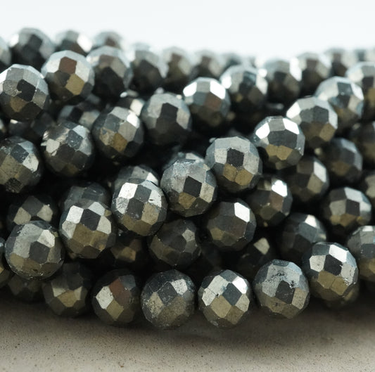 Pyrite (Rondelle)(Faceted)(6x5mm)(15.5"Strand)