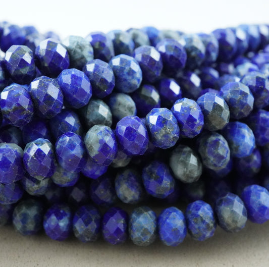 Lapis Lazuli (Rondelle)(Faceted)(6x4mm)(15.5"Strand)