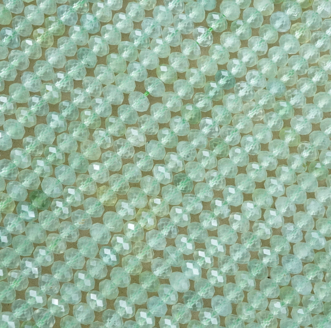 Prehnite (Rondelle)(Faceted)(6x4mm)(15.5"Strand)