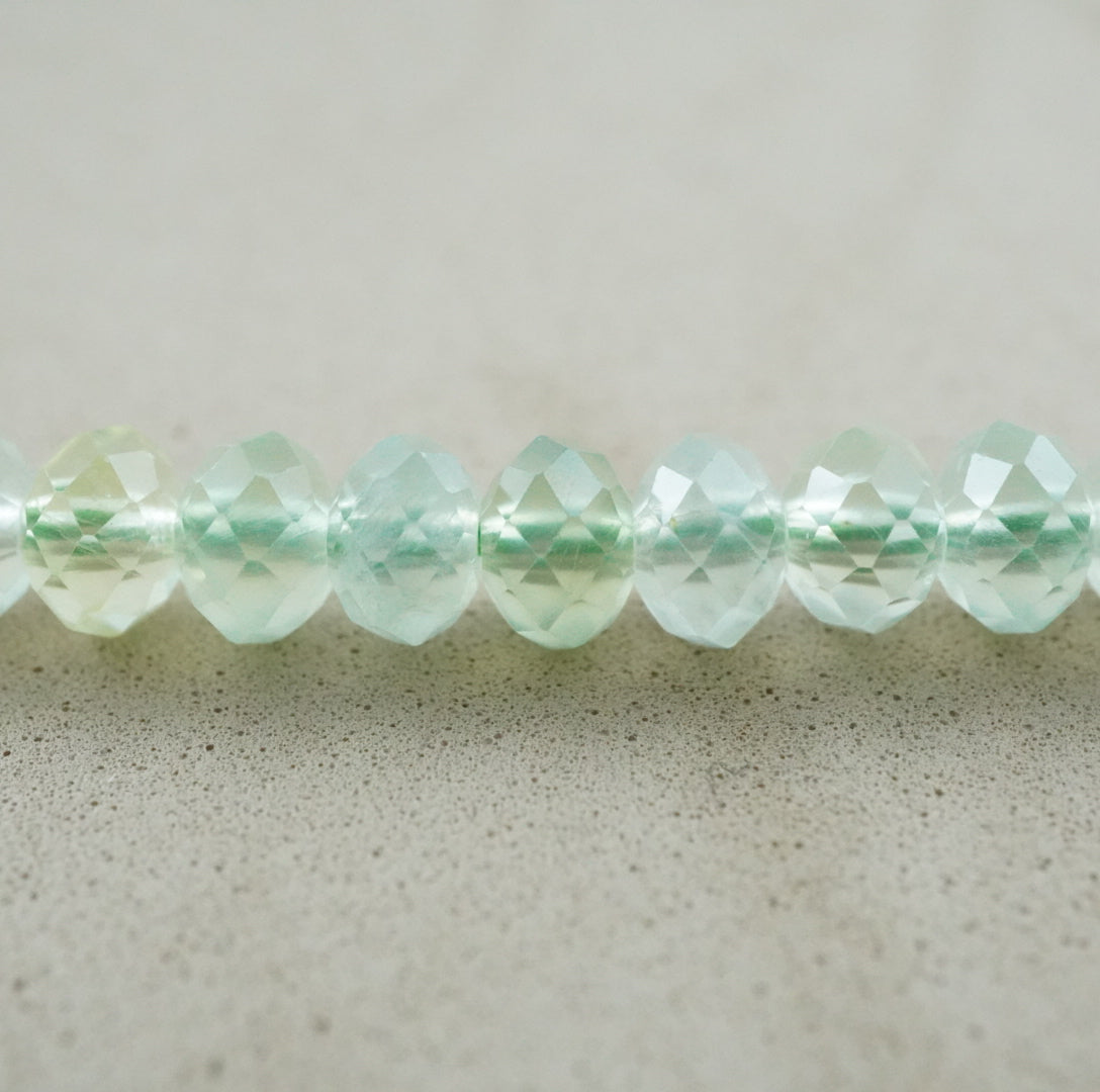 Prehnite (Rondelle)(Faceted)(6x4mm)(15.5"Strand)