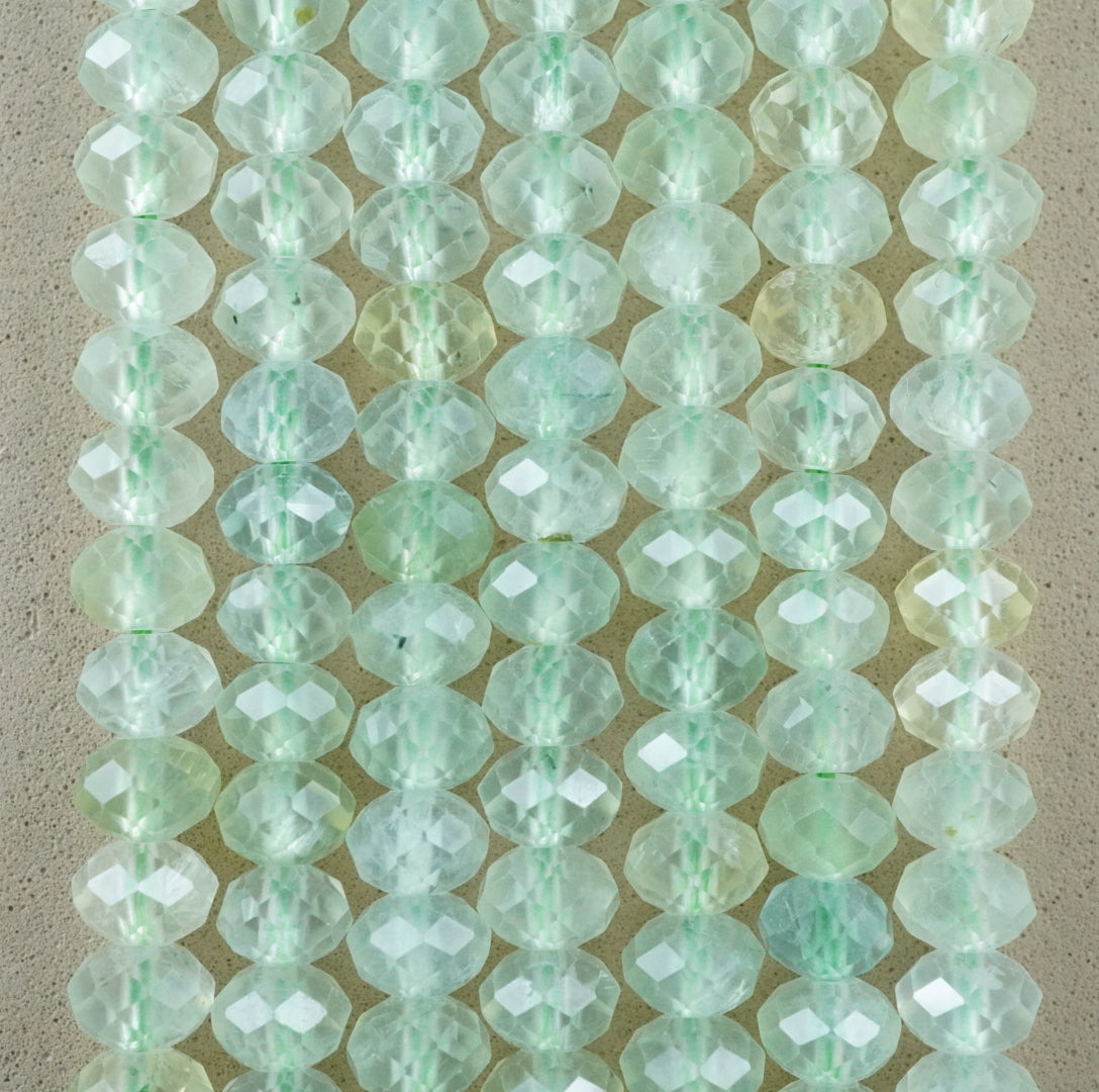 Prehnite (Rondelle)(Faceted)(6x4mm)(15.5"Strand)