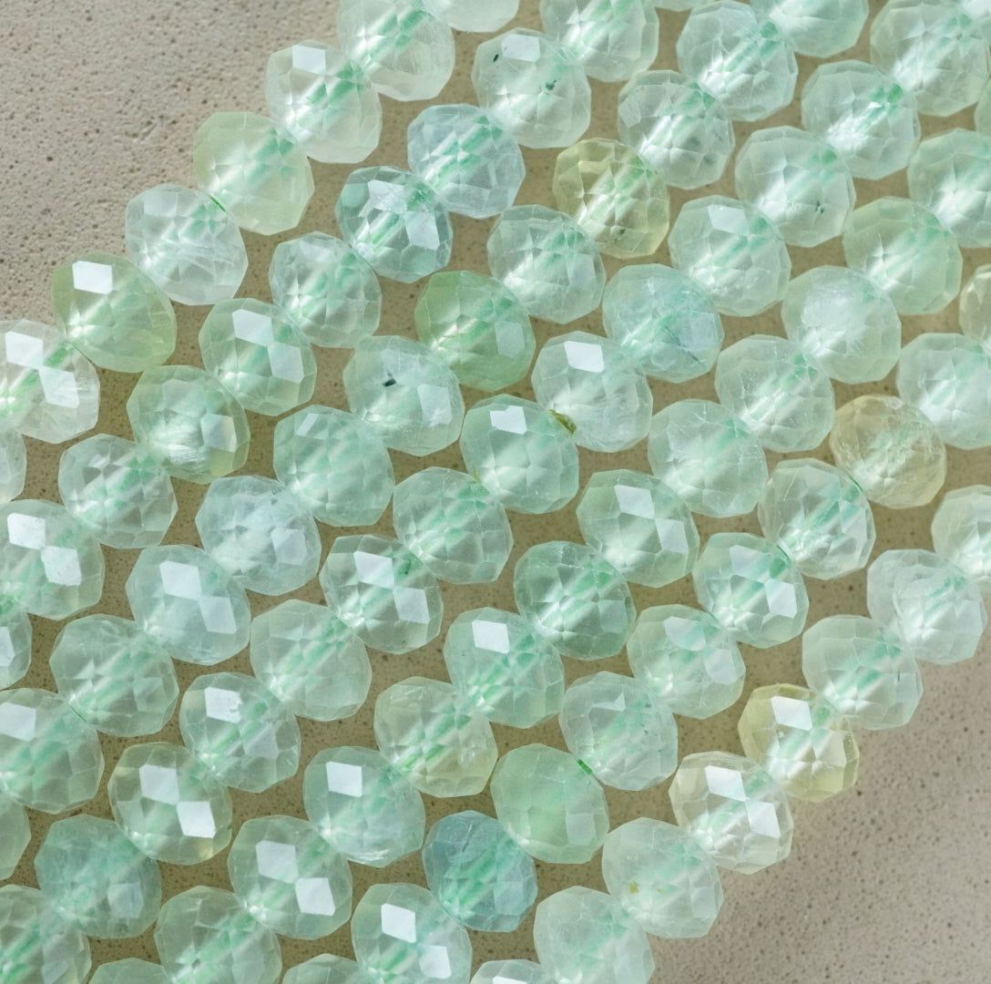 Prehnite (Rondelle)(Faceted)(6x4mm)(15.5"Strand)