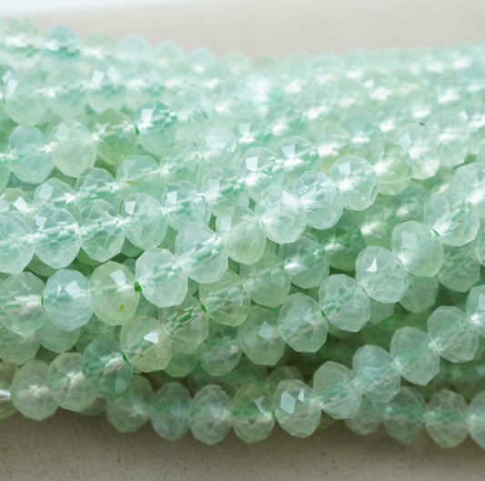 Prehnite (Rondelle)(Faceted)(6x4mm)(15.5"Strand)